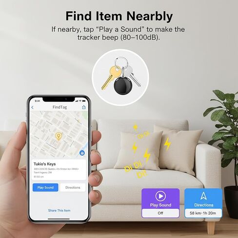 Car Tracker Compatible with Apple Find My(iOS Only)Mini Item GPS Tracking Device with Hidden Magnetic Case Anti Theft Locator No Subscription Global Network Waterproof for Vehicles Trucks Fleet Assets in Kuwait