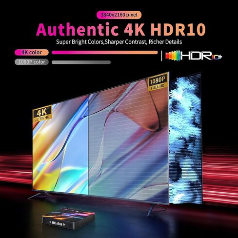 Android Box 14.0, 4GB RAM 32GB ROM Quad-Core 64bit Cortex-A53 RK3528, 4K 8K Support 2.4G/5.0GHz Dual WiFi 10/100M Ethernet BT 5.0 USB 2.0 3.0,Android TV Box in Kuwait