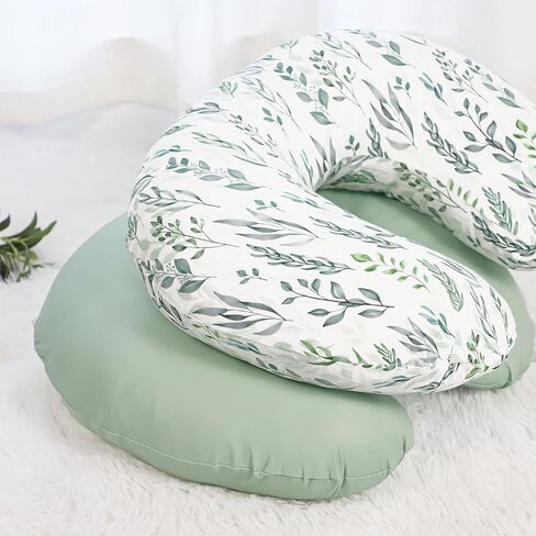 DILIMI 2 Pack Nursing Pillow Cover, Stretchy Removable Case for Breastfeeding Pillows, Ultra Soft Comfortable Slipcover for Baby Girl and Boy, Green Leaf in Saudi Arabia