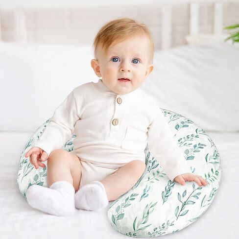 DILIMI 2 Pack Nursing Pillow Cover, Stretchy Removable Case for Breastfeeding Pillows, Ultra Soft Comfortable Slipcover for Baby Girl and Boy, Green Leaf in Saudi Arabia