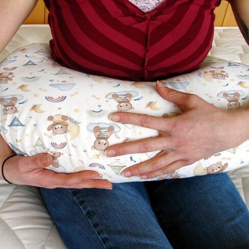 Watercolor Bear Rainbow Blue Baby Nursing Pillow Covers for Boy Cute Bears Moon Stars Clouds Nursing Slipcovers for Breastfeeding Pillows Pastel Animal Soft Stretchy Covers for Newborn Infant in Saudi Arabia