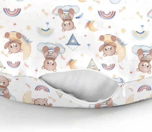 Watercolor Bear Rainbow Blue Baby Nursing Pillow Covers for Boy Cute Bears Moon Stars Clouds Nursing Slipcovers for Breastfeeding Pillows Pastel Animal Soft Stretchy Covers for Newborn Infant in Saudi Arabia