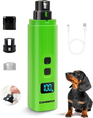 Dog Nail Grinder - 2 Speed Electric Pet Nail Grinder - Rechargeable Dog Nail Trimmers for Small Dogs- Cat Nail Claw Clippers with 2 Level LED Lighting（White） in Saudi Arabia