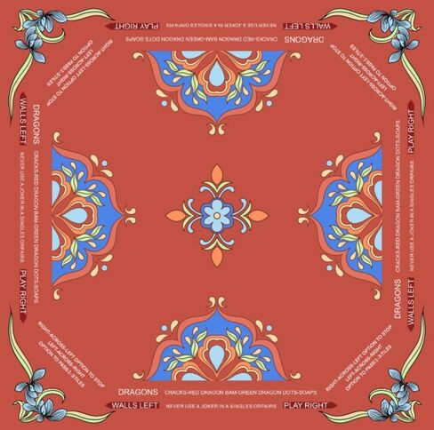 Mahjong Mat, 31.5x31.5 Inch Neoprene Gaming Surface with Rules, Anti-Slip Noise Reduction Table Cover for Tiles and Cards, Includes Storage Bag, Blue in Saudi Arabia