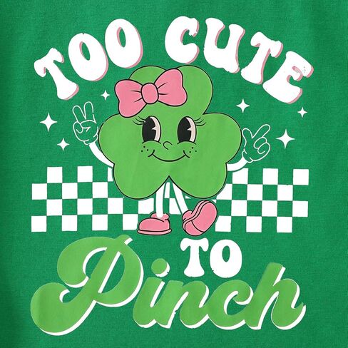 BOUTIKOME Toddler Baby Girls St. Patricks Day Shirts Too Cute to Pinch T-Shirt Shamrock Tees Clover Short Sleeve Tops in Saudi Arabia