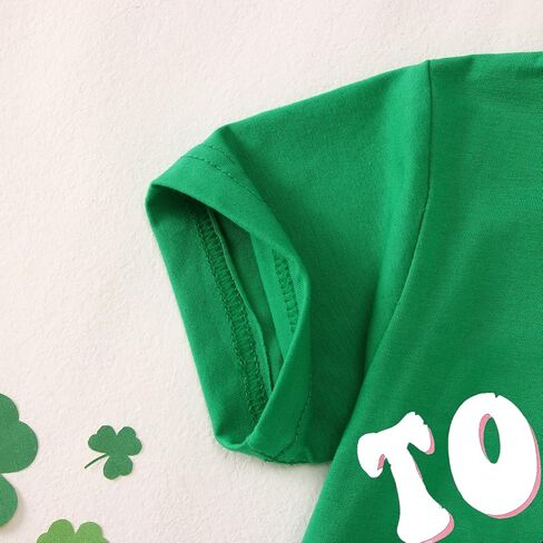 BOUTIKOME Toddler Baby Girls St. Patricks Day Shirts Too Cute to Pinch T-Shirt Shamrock Tees Clover Short Sleeve Tops in Saudi Arabia