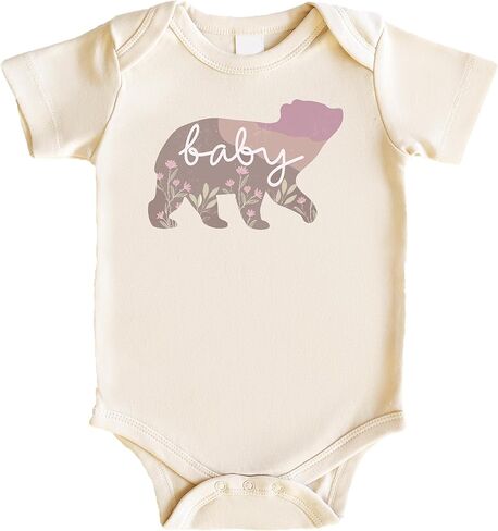 Olive Loves Apple Floral Baby Bear Bodysuit or Shirt for Girls Kids Baby Cub Flowers Tee in Saudi Arabia