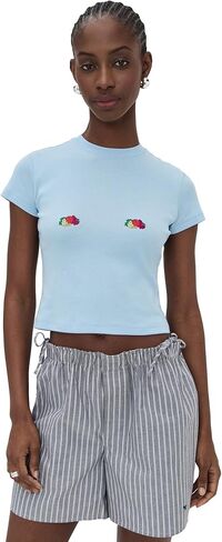 تي شيرت HOMMEGIRLS للسيدات من Homme Girls x Fruit of The Loom Baby مع شعار مزدوج in Kuwait