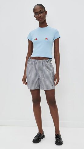 تي شيرت HOMMEGIRLS للسيدات من Homme Girls x Fruit of The Loom Baby مع شعار مزدوج in Kuwait