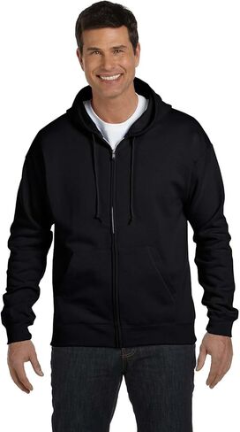 سويت شيرت بغطاء رأس للرجال من Hanes Comfortblend EcoSmart بسحاب كامل، مقاس 3XL، أسود in Saudi Arabia
