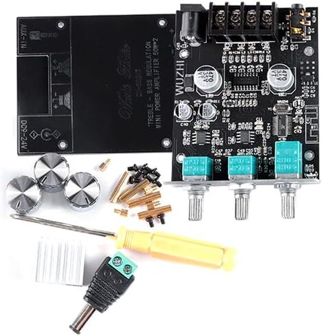 ZK-502MT 50W x 2 Bluetooth-Compatible Amplifier Board DC9-24V 3A BT5.0 with Treble and Bass Control AMP Board for Home Passive Speakers in Saudi Arabia