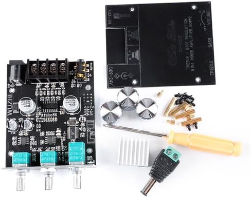 ZK-502MT 50W x 2 Bluetooth-Compatible Amplifier Board DC9-24V 3A BT5.0 with Treble and Bass Control AMP Board for Home Passive Speakers in Saudi Arabia