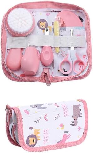 مجموعة العناية بالطفل، مجموعة العناية بسلامة الرضع مع فرشاة شعر ومشط وقصافة أظافر للأنف، مجموعة أساسيات الأطفال حديثي الولادة من البنات والأولاد (وردي) in Saudi Arabia