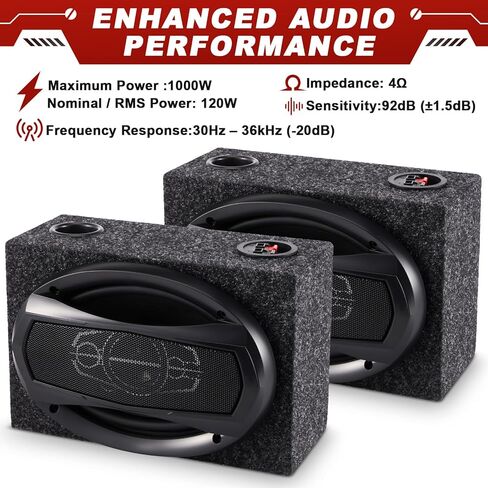 1 Pack 2-Way Coaxial Car Audio Speakers with Speaker Box Enclosures Set 6.5" 100 W Sturdy Constructed Car Stereo and Sound System Accessories Portable Audio Equipment for Vehicles(Conjoined) in Saudi Arabia
