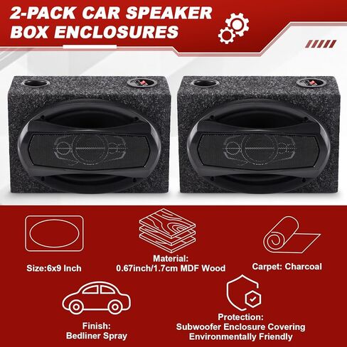 1 Pack 2-Way Coaxial Car Audio Speakers with Speaker Box Enclosures Set 6.5" 100 W Sturdy Constructed Car Stereo and Sound System Accessories Portable Audio Equipment for Vehicles(Conjoined) in Saudi Arabia