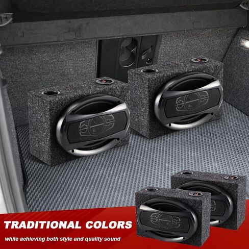 1 Pack 2-Way Coaxial Car Audio Speakers with Speaker Box Enclosures Set 6.5" 100 W Sturdy Constructed Car Stereo and Sound System Accessories Portable Audio Equipment for Vehicles(Conjoined) in Saudi Arabia