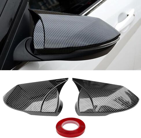 Yumzeco متوافق مع أغطية مرآة جانبية Hyundai Elantra Ox Horn 2021 2022 2023 2024 2025، أغطية مرايا جانبية للباب LH & RH مع ملحقات الديكور الخارجي ذات الحواف الخفيفة (أسود لامع) in Saudi Arabia