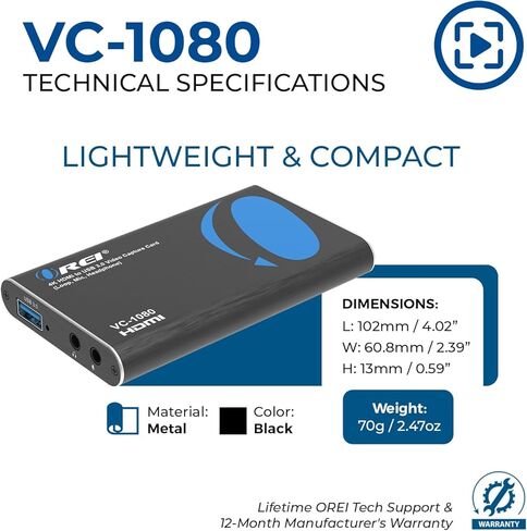 بطاقة التقاط فيديو HDMI، بطاقة التقاط HDMI إلى USB 3.0 في تسجيل كامل بدقة 1080 بكسل للعمل مع الكاميرا/Xbox/PS4/PS5/PC/Nintendo/وحدات تحكم الألعاب مع OBS in Saudi Arabia