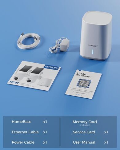 MUBILLIFE M4B Security System (TF Card Not Included), Supports 128GB Local Storage, Compatible with M802 Cameras, Encrypted Footage Storage, Built-in Local AI, Dual-Band 2.4/5GHz WiFi Support in Saudi Arabia