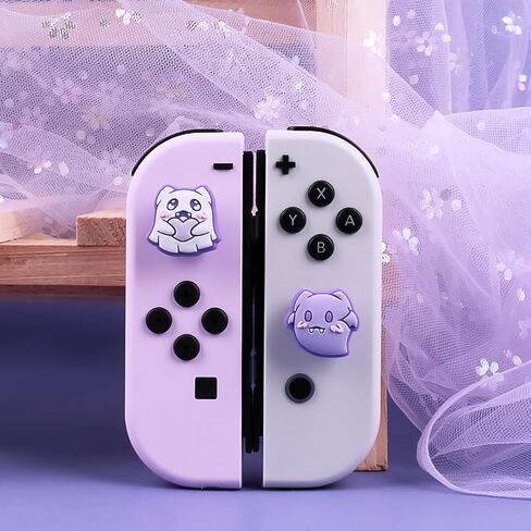 أغطية قبضة الإبهام لجهاز تحكم Nintendo Switch2 Joycon، 4 قطع من غطاء عصا التحكم السيليكون اللطيف المتوافق مع وحدة تحكم Switch2/OLED/Lite Joy - Ghost (لـ Switch2) in Kuwait