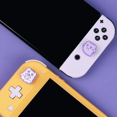 أغطية قبضة الإبهام لجهاز تحكم Nintendo Switch2 Joycon، 4 قطع من غطاء عصا التحكم السيليكون اللطيف المتوافق مع وحدة تحكم Switch2/OLED/Lite Joy - Ghost (لـ Switch2) in Kuwait