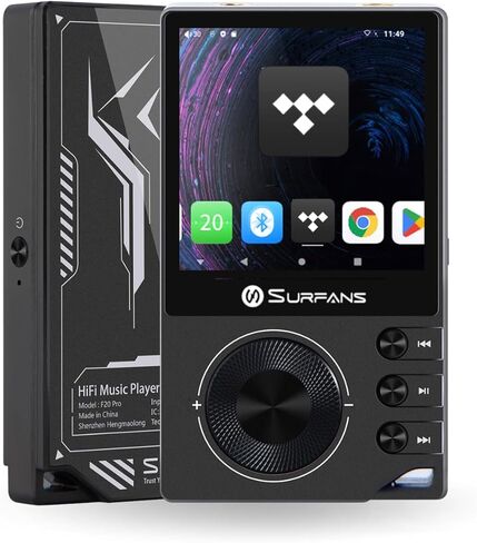 F20 Pro Android Hi-Res Music Player, Dual ESS9018 DAC,DSD512, Spotify & Tidal Support, WiFi & Bluetooth LDAC, 4.4mm Balanced(500mW), Expandable 1TB, 2.7" Touchscreen Portable MP3 DAP (Gray) in Kuwait