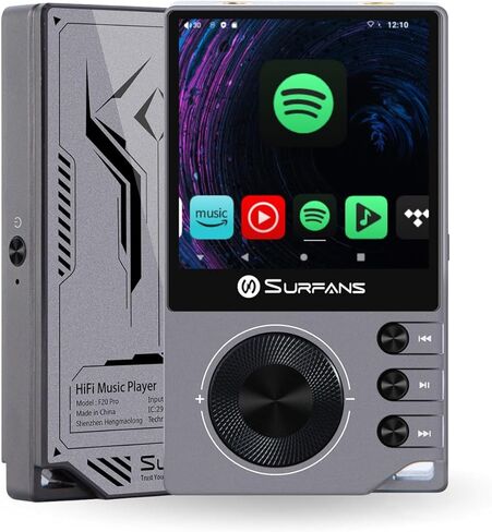 مشغل موسيقى F20 Pro Android عالي الدقة، ثنائي ESS9018 DAC، DSD512، دعم Spotify & Tidal، WiFi وBluetooth LDAC، 4.4 مم متوازن (500 مللي واط)، قابل للتوسيع 1 تيرابايت، شاشة لمس 2.7 بوصة محمولة MP3 DAP (رمادي) in Kuwait