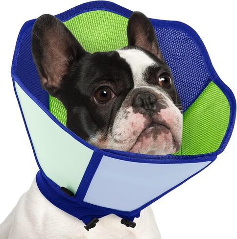 AOFITEE Dog Cone - Soft Cones for Dogs After Surgery, Comfy Cones for Large Dogs to Stop Licking, Adjustable Soft Dog Cone Collar, Elizabethan Pet E-Collar for Wound Healing, OrangeBlue Large in Saudi Arabia