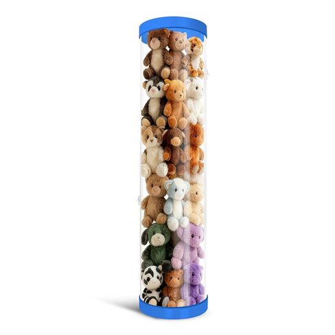 Stuffed Animal Storage Tube, Dust-Resistant 47x11 Inches Large Capacity Toy Storage Organizer with Zipper, Easy Assembly & Space Saving for Plush Toys, Playrooms Living Rooms Bedrooms White in Saudi Arabia