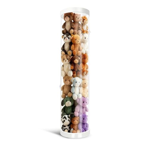 Stuffed Animal Storage Tube, Dust-Resistant 47x11 Inches Large Capacity Toy Storage Organizer with Zipper, Easy Assembly & Space Saving for Plush Toys, Playrooms Living Rooms Bedrooms White in Saudi Arabia