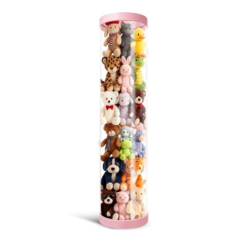 Stuffed Animal Storage Tube, Dust-Resistant 47x11 Inches Large Capacity Toy Storage Organizer with Zipper, Easy Assembly & Space Saving for Plush Toys, Playrooms Living Rooms Bedrooms White in Saudi Arabia