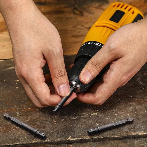 6PCS 3/8 Inch Impact Socket Adapter Bit Set, Square Socket Adapter, Square Drive Socket Extension Bits with 1/4 Hex Shank in Saudi Arabia