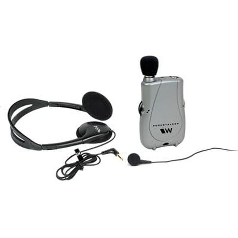 Pocket Talker Ultra Duo — Personal Hearing Amplifier with Folding Headphone & Single Mini Earbud, Mic & 12‑ft TV Cord, 200‑Hr Battery, Tone & Volume Controls in Saudi Arabia