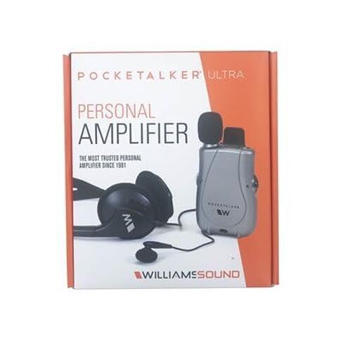 Pocket Talker Ultra Duo — Personal Hearing Amplifier with Folding Headphone & Single Mini Earbud, Mic & 12‑ft TV Cord, 200‑Hr Battery, Tone & Volume Controls in Saudi Arabia