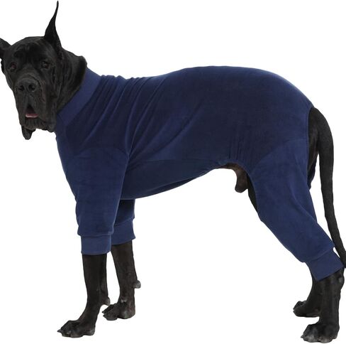 Dog Pajamas Large Breed Winter Dog Coat Soft Cozy Onesie Cold Weather Warm Pet Jumpsuit Cozy Pjs for Pitbull Girl Boy, NavyBlue XXL in Saudi Arabia