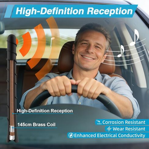 7" Upgraded Spiral Antenna，Short Radio Antenna Mast Compatible with Chevrolet Silverado 1500 2006-2025, Car Wash Proof, Internal Copper Coil for Enhanced Reception in Saudi Arabia