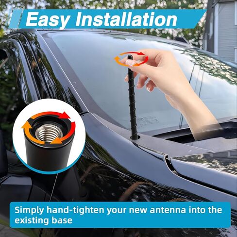 7" Upgraded Spiral Antenna，Short Radio Antenna Mast Compatible with Chevrolet Silverado 1500 2006-2025, Car Wash Proof, Internal Copper Coil for Enhanced Reception in Saudi Arabia