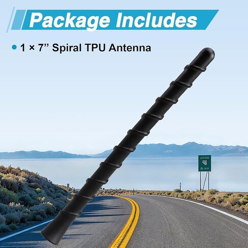 7" Upgraded Spiral Antenna，Short Radio Antenna Mast Compatible with Chevrolet Silverado 1500 2006-2025, Car Wash Proof, Internal Copper Coil for Enhanced Reception in Saudi Arabia