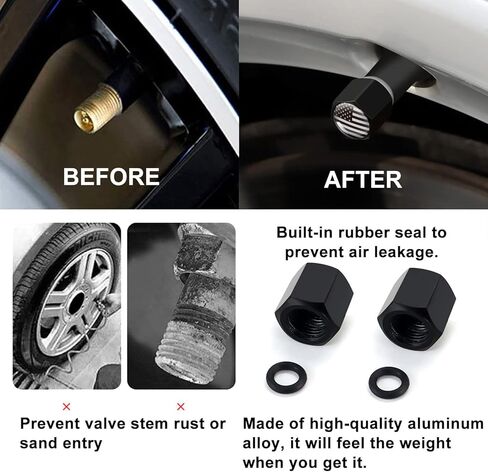 Car Truck Bullet Antenna Replacement Mast with Valve Stem Caps American Flag Style for GMC Sierra Chevy Silverado Dodge Ram 1500 2500 3500 Ford F150 F250 F350 Super Duty Raptor Accessories, Silver in Saudi Arabia