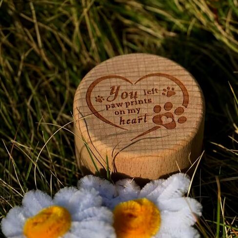 Wooden Pet Urn for Cremation Ashes, Pet Memorial Funeral Urns Box,Storing Bone Ashes Urn for Loving Dog or Cat,Cremation Keepsake Burial Ash Box(3.5" x 3.5" x 2.5") in Saudi Arabia
