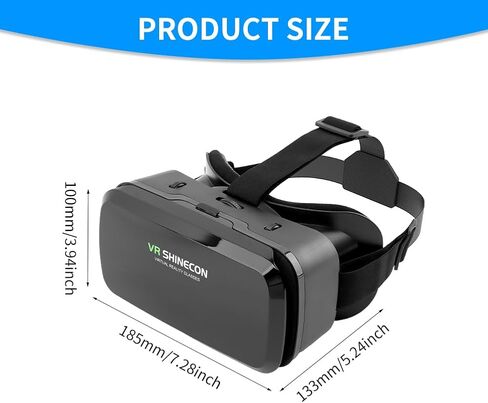 سماعة رأس VR للهاتف، نظارات سماعة رأس VR بزاوية واسعة 100 درجة - مسافة حدقة قابلة للتعديل، تصميم خفيف الوزن للهواتف 4.0-6.0 بوصة، أفلام وألعاب ثلاثية الأبعاد غامرة in Kuwait