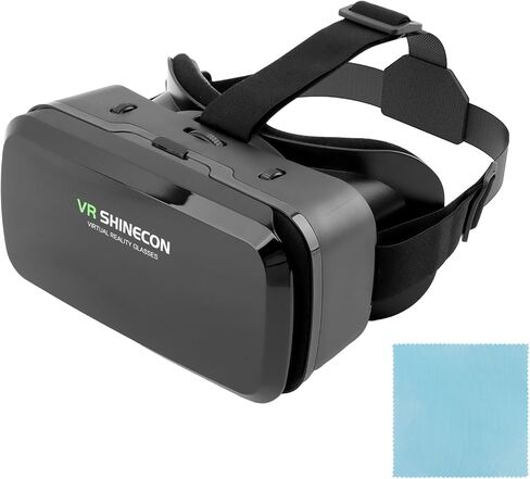 سماعة رأس VR للهاتف، نظارات سماعة رأس VR بزاوية واسعة 100 درجة - مسافة حدقة قابلة للتعديل، تصميم خفيف الوزن للهواتف 4.0-6.0 بوصة، أفلام وألعاب ثلاثية الأبعاد غامرة in Kuwait