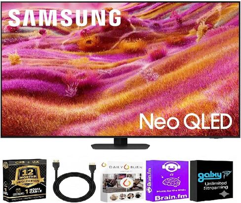 Samsung 65 Inch Class QN90F Series Neo QLED 4K Vision AI Mini LED Smart TV with HDR, Dolby Atmos + HDMI Cable + Streaming Bundle + 12-Month CPS Protection in Saudi Arabia