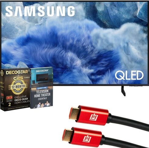 حزمة تلفزيون سامسونج QN43Q8FAAFXZA مقاس 43 بوصة QLED Q8F 4K Vision AI الذكي (2025) مع حماية حصرية لمدة عام واحد من CPS، وكابل HDMI 2X 6Ft 4K ودليل Deco Gear الكامل للمسرح المنزلي للمبتدئين in Saudi Arabia