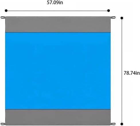 Beach Blanket, Extra Large Sandproof Waterproof Picnic Blanket, Lightweight, Compact, Ideal for Hiking, Camping(Blue- 79" X 55") in Saudi Arabia