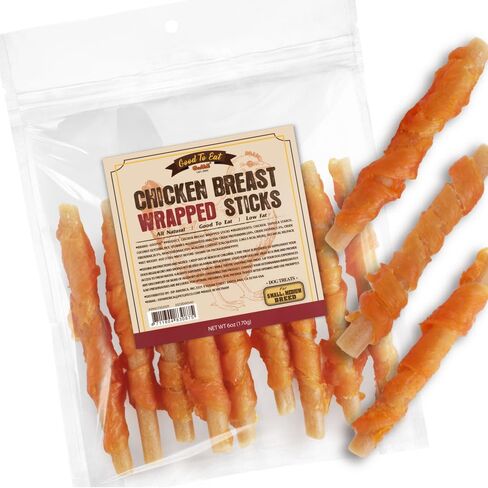 Gootoe Chicken Breast Wrapped Salmon Sticks 6oz, All Natural, Grain-Free, Low Fat, Premium Training Chews, Healthy & Easily Digestible in Kuwait