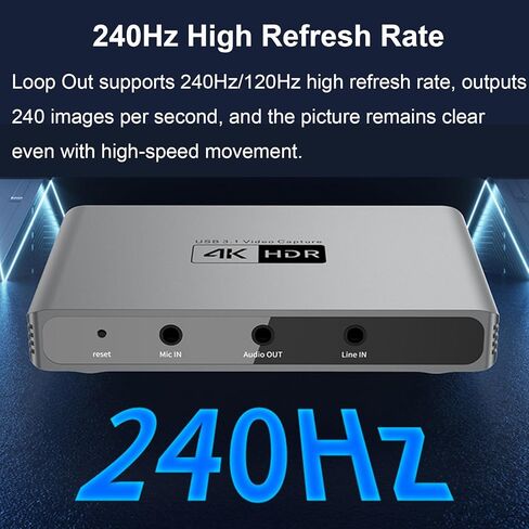 بطاقة التقاط فيديو 4K HDR، جهاز التقاط فيديو USB 3.0 HDMI، معدل تحديث عالٍ 240 هرتز، دعم الحلقة in Kuwait