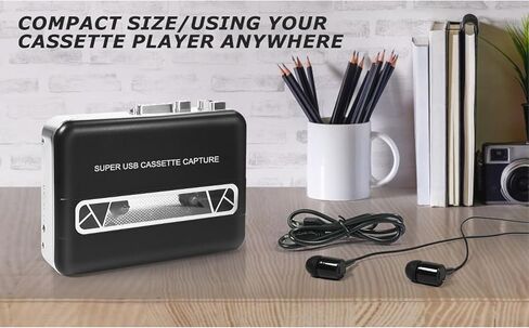 مشغل أشرطة كاسيت، كاسيت محمول إلى محول MP3 مع خاصية التقديم السريع والترجيع التلقائي، ومكبر صوت مدمج ومقبس سماعة الرأس، لموقد الأقراص المضغوطة للكمبيوتر المحمول in Kuwait