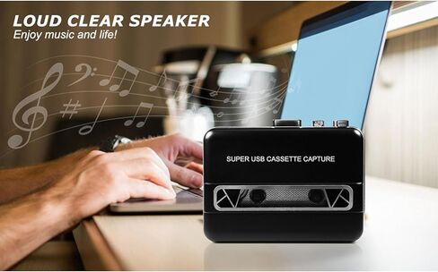 مشغل أشرطة كاسيت، كاسيت محمول إلى محول MP3 مع خاصية التقديم السريع والترجيع التلقائي، ومكبر صوت مدمج ومقبس سماعة الرأس، لموقد الأقراص المضغوطة للكمبيوتر المحمول in Kuwait