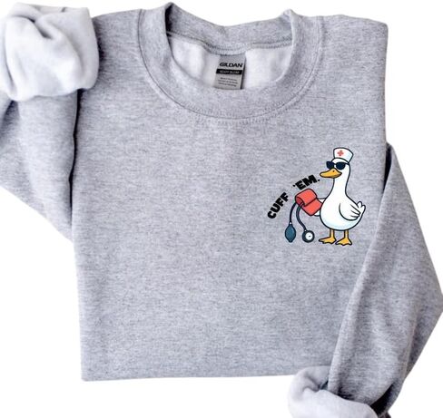 Cuff ’Em Nurse Goose Sweatshirt – Funny Medical Crewneck for RN, LPN, CNA & Healthcare Workers Multi in Saudi Arabia